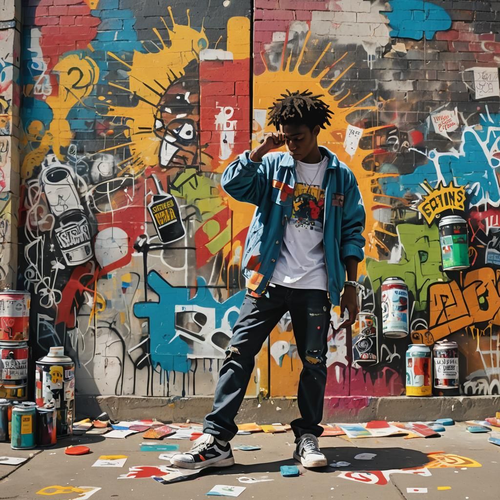 Teenager Creates Graffiti Art with Expressionist Style