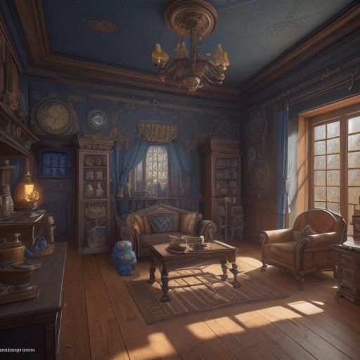 Minion Style House Interior: Detailed Matte Painting
