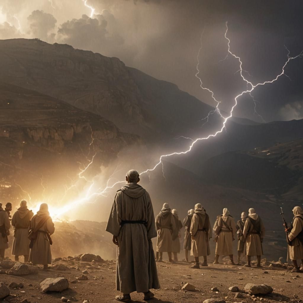 Ancient Israel Lightning Strike on Armed Men