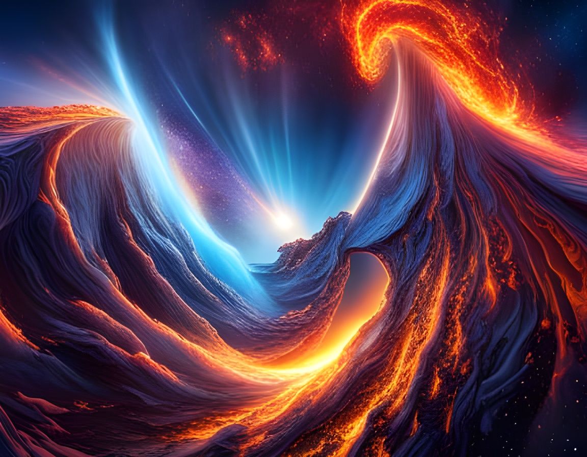 Galactic Collision in Hyperrealistic Style