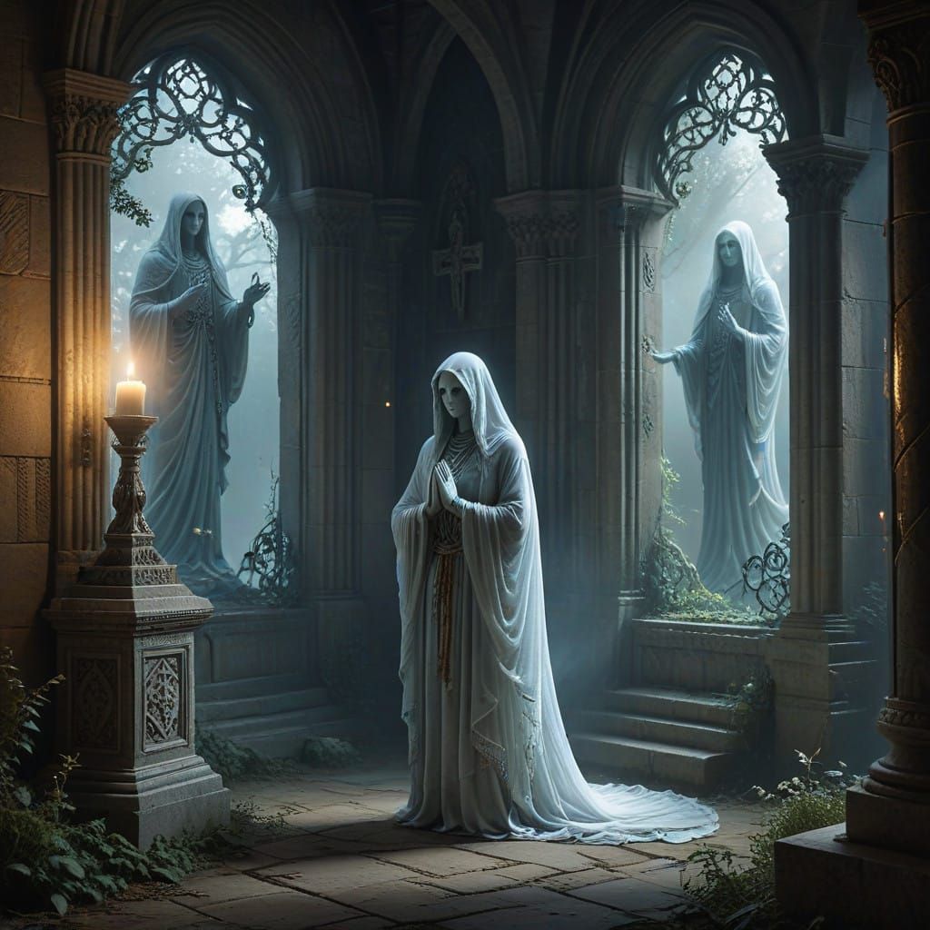 Ghostly Guardian in Baroque Fantasy