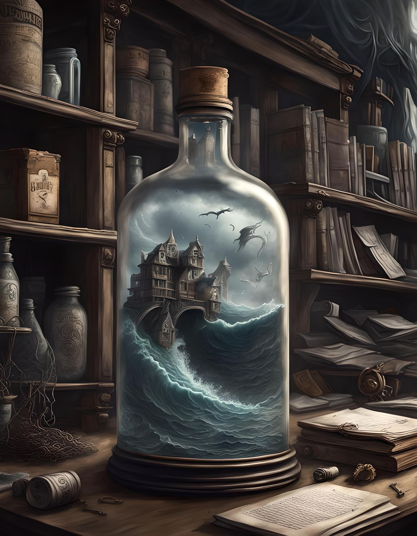 Tsunami in a Bottle: Gothic Eldritch Art
