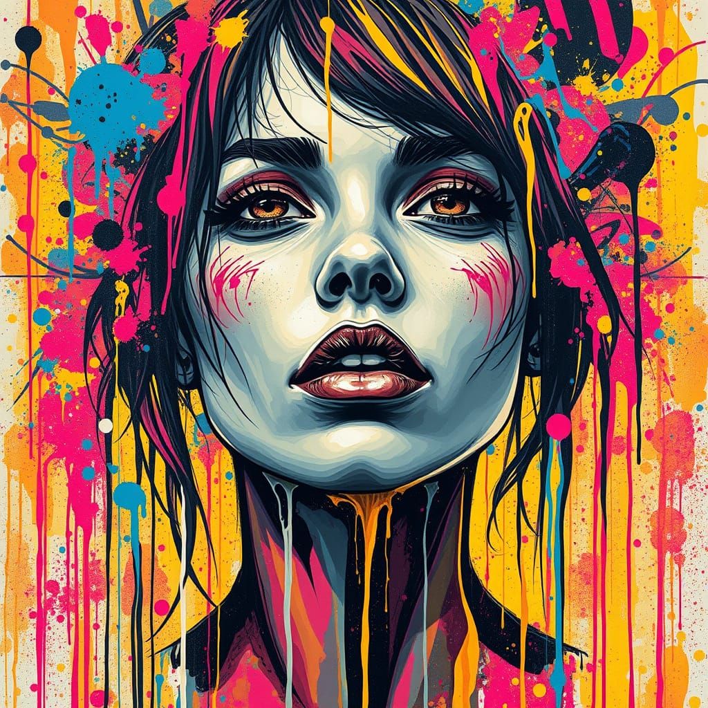 Vibrant Polychromatic Woman Portrait