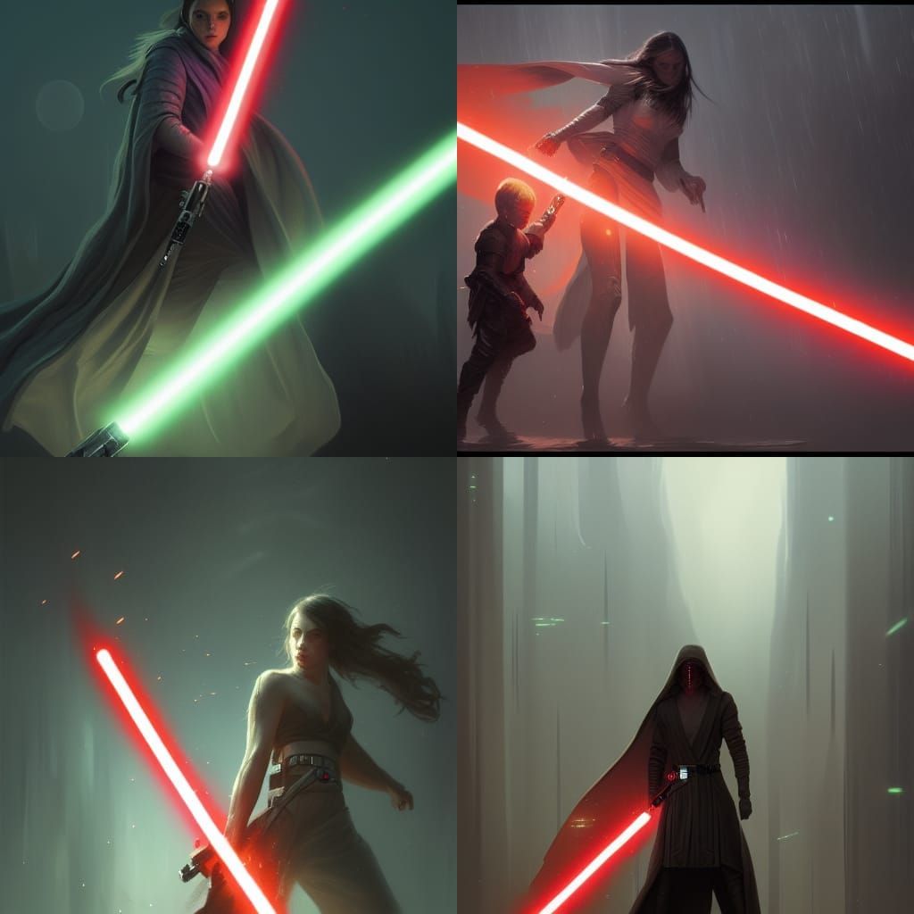 Lightsaber in Dark Fantasy Concept Art Style