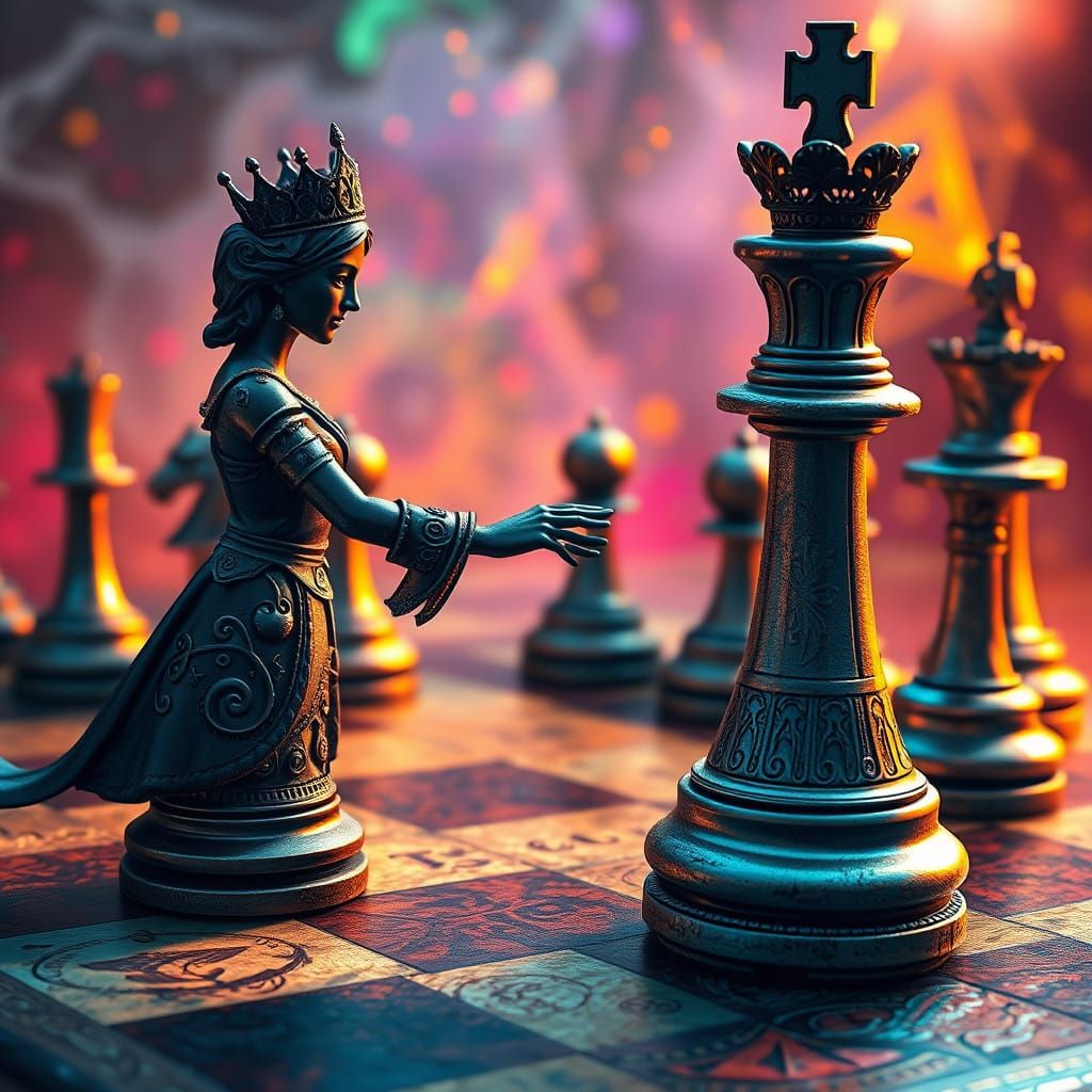 Majestic Black Queen Meets Wise White King in a Fantastical ...