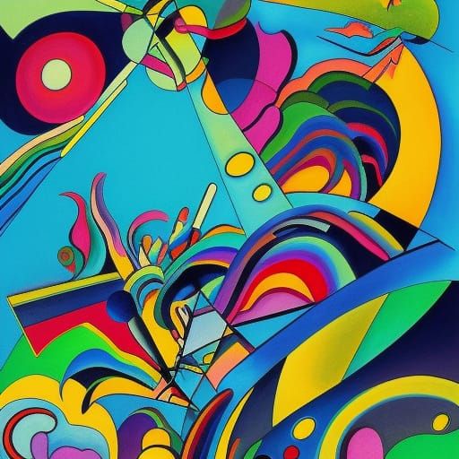 Psychedelic Dystopian Landscape in Funhouse Style