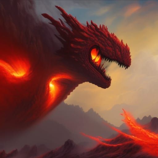 Magma Monster Rising: Detailed Fantasy Concept Art