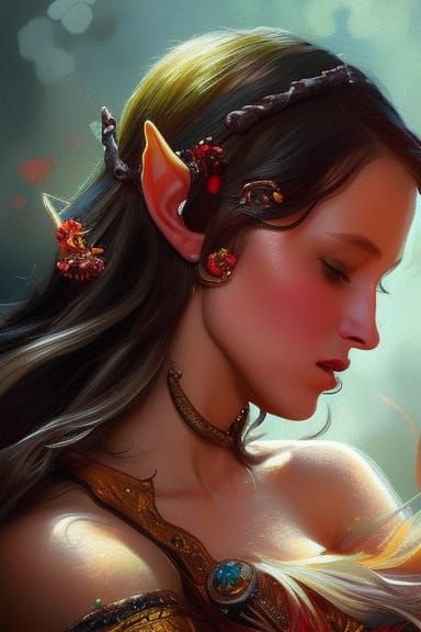 Princess Arwen Portrait in Art Nouveau Style