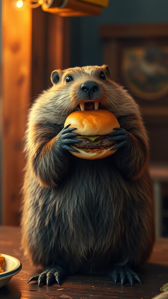 Beaver in Cinematic Burger Bite