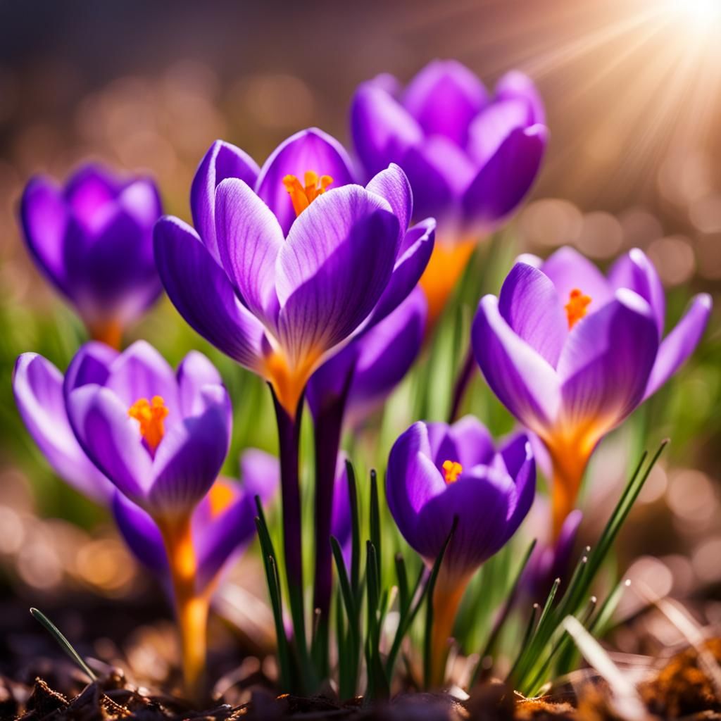 Vibrant Crocus Flower Close-Up: Professional Photography