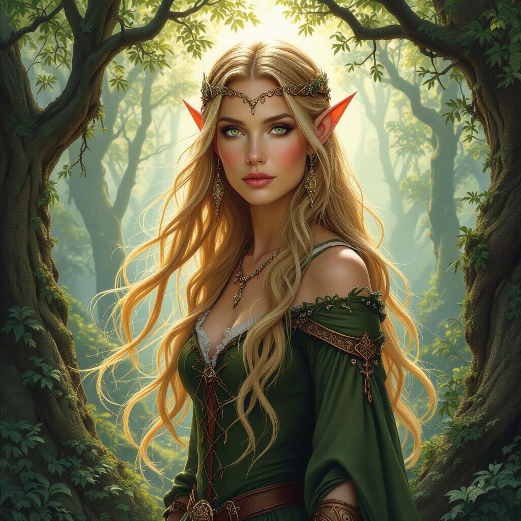 Wood Elf in Mystical Forest