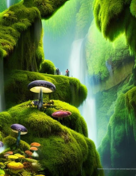 Pandora Planet Landscape with Bioluminescent Flora