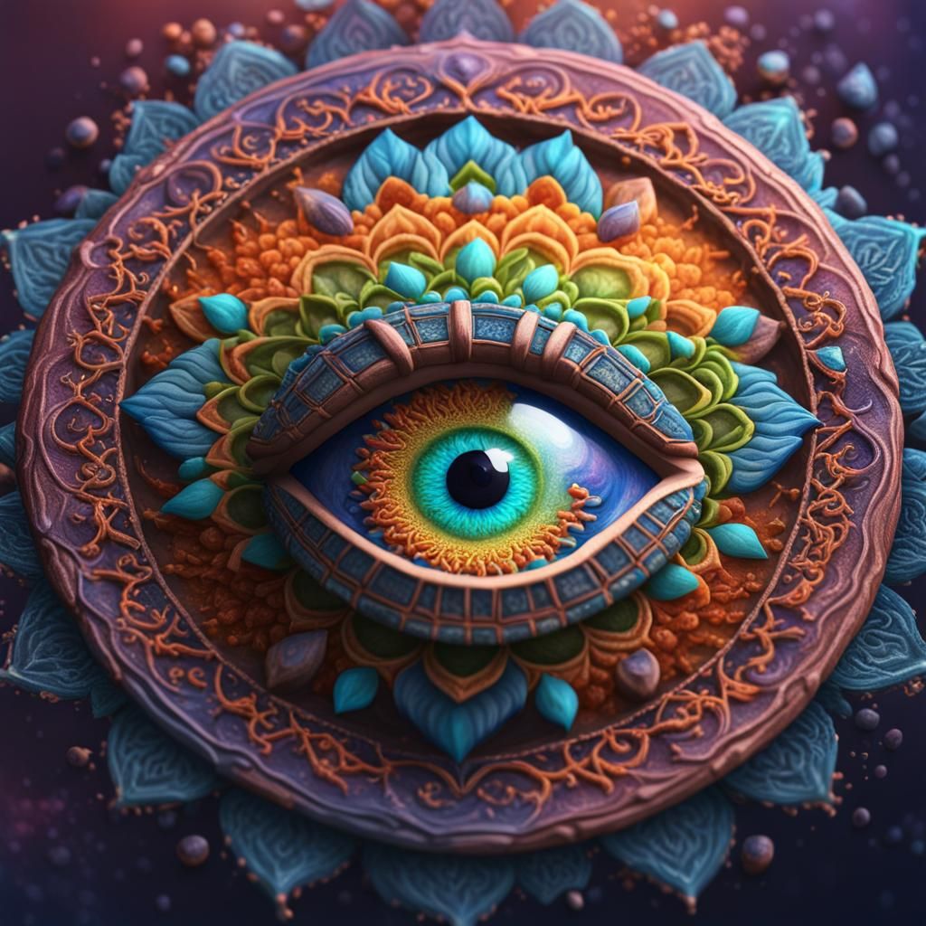 Mandala Eye Smoothie: Detailed Fantasy Concept Art