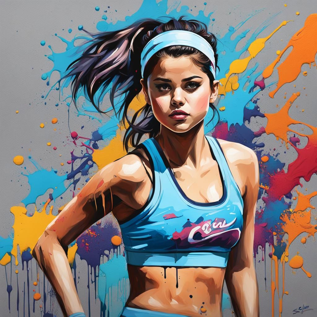 Selena Gomez in Graffiti Splash Art