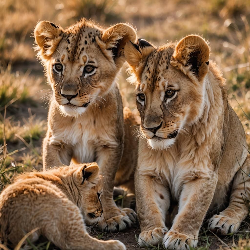 Lioness Grooming Cub: Wildlife Photography in Golden Light