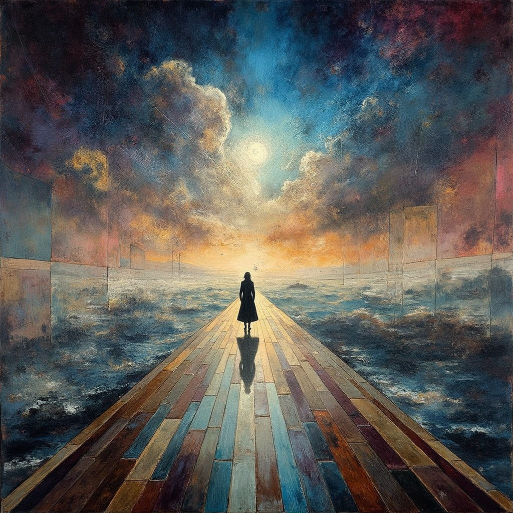 Mysterious Corridor Painting in Alexandra Levasseur Style