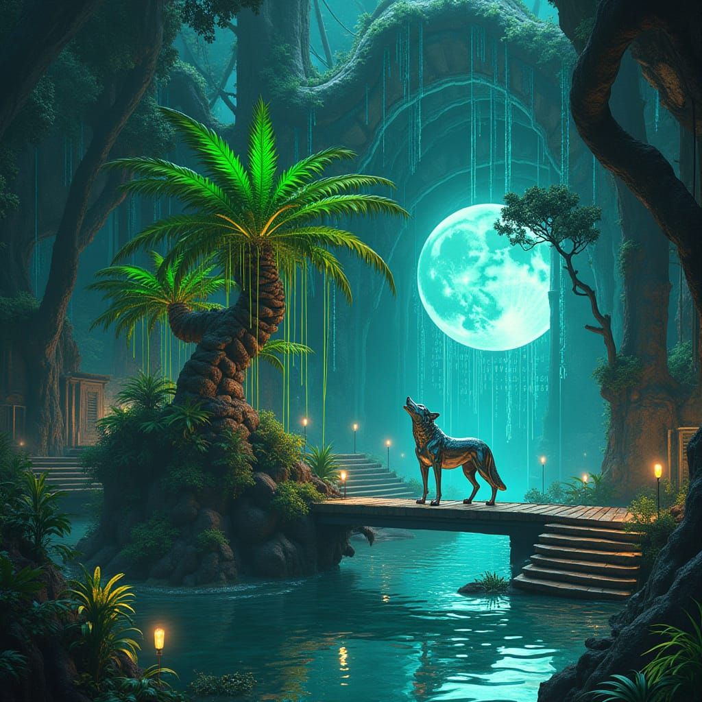 Ethereal Cannabis Metropolis in Vibrant Pixelcore Style