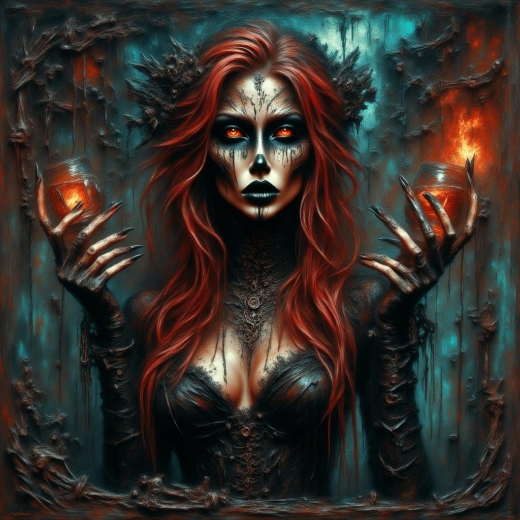 Cyberpunk Fortune Teller in Neon Dystopia