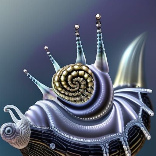 Ornate Murex Snail Shell in Art Nouveau Style