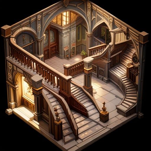 Dark Fantasy Concept Art in Style of Alphonse Mucha