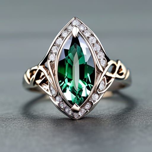 Magpie with Art Nouveau Ring in Direct Sunlight