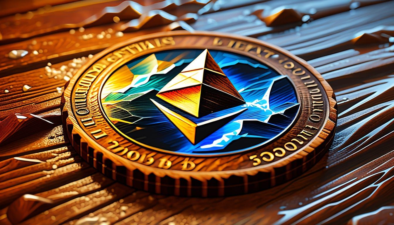 Ethereum Coin in Storm, Leonid Afremov Style