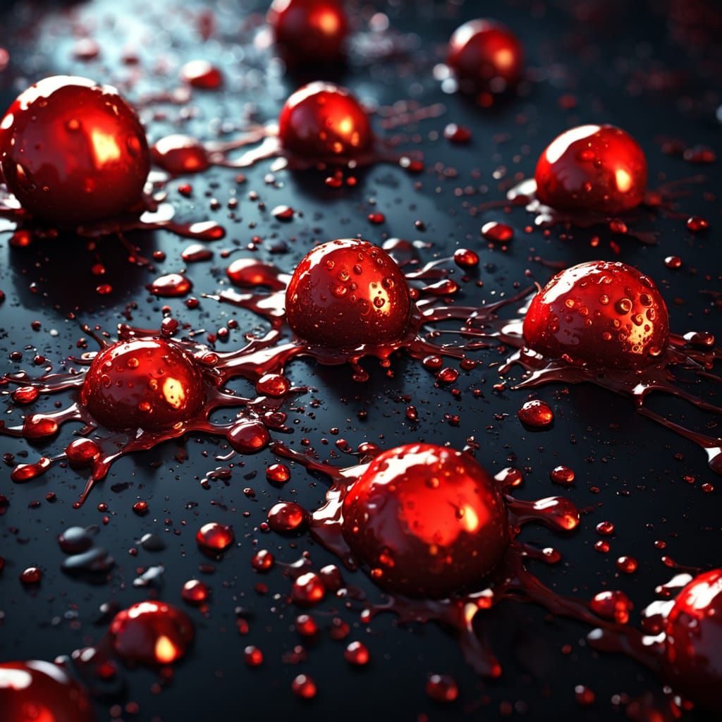 Dramatic Blood Splatters in Hyper-Realistic Digital Art