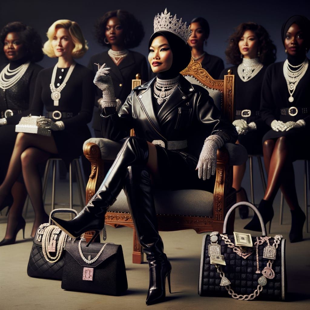 South Asian Queen Carol Enthroned with Loyal Followers