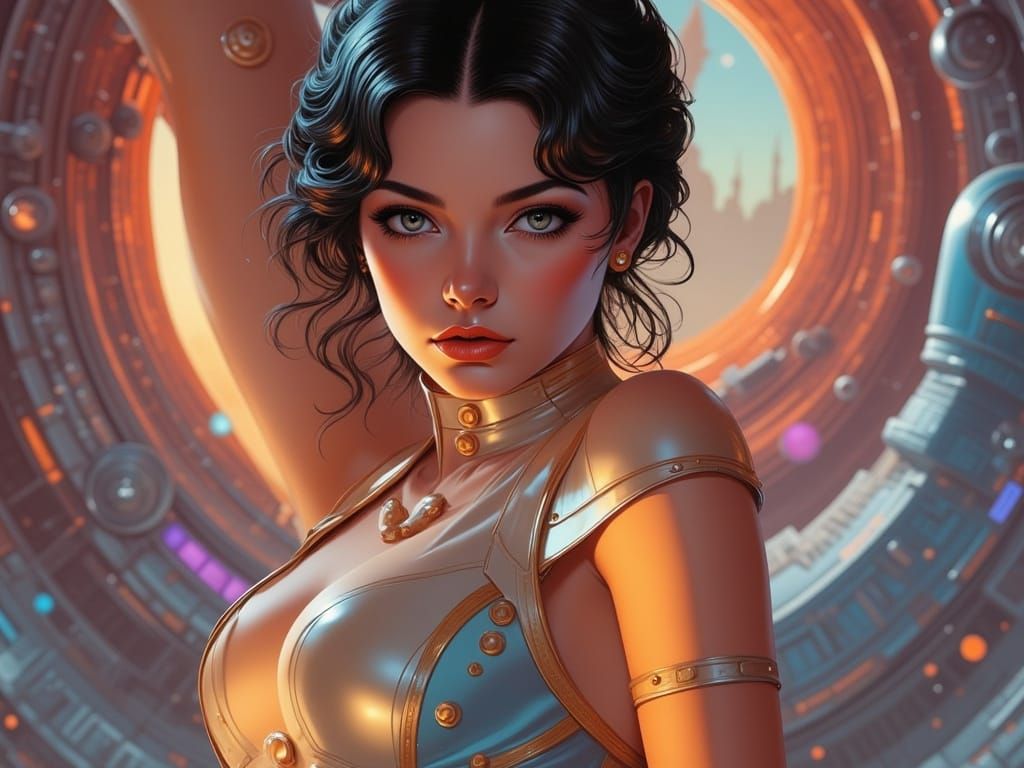 MissPixxy Clay Portrait in Retro-Futuristic Style