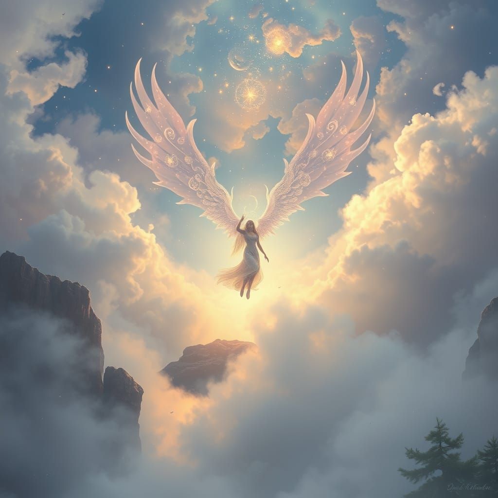 Ethereal Spirit Ascending into Mystical Mist