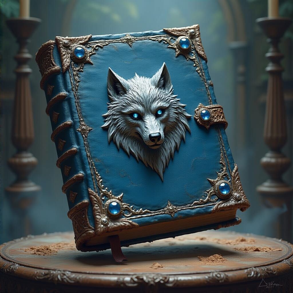 Floating Grimoire in a Fantasy Art Style