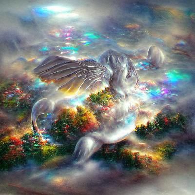 Astral Pegasus in Cosmic Holographic Illustration