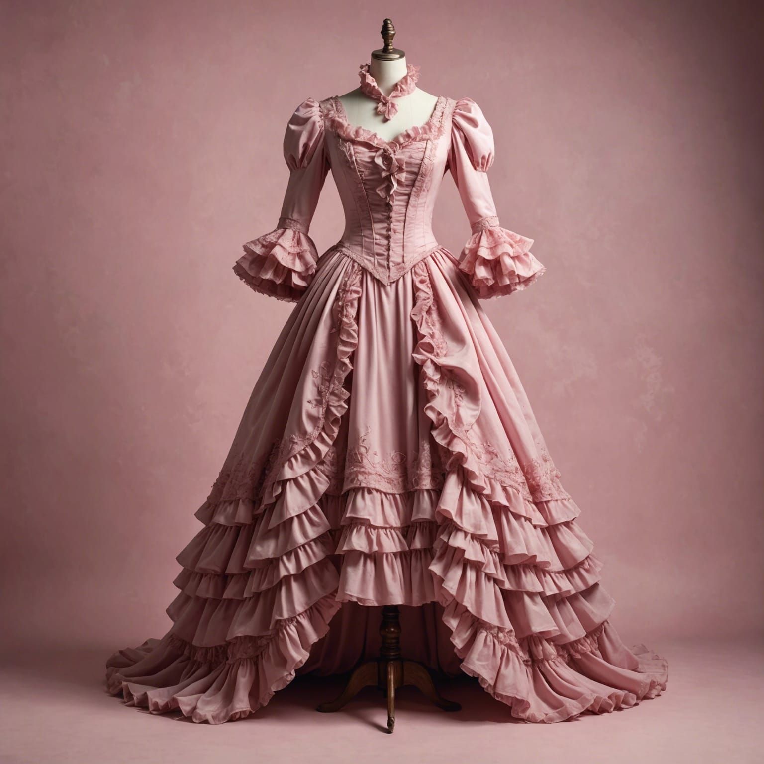 Pink Victorian Dress on Hanger in Splash Art