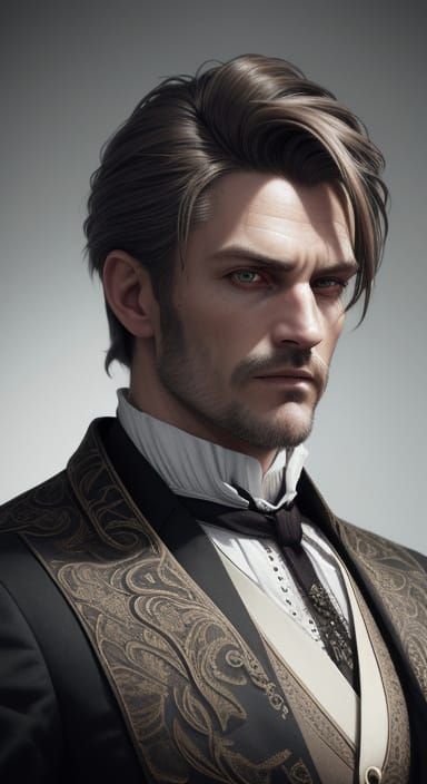 Elegant Gentleman in Edwardian Attire