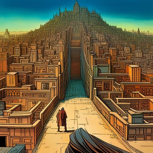 Intricate Maze Concept Art in 4K Resolution