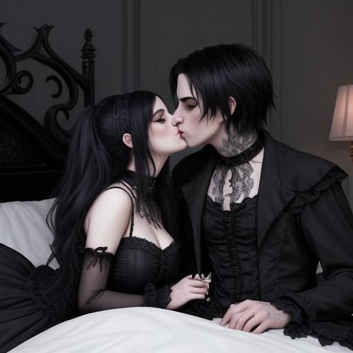 Gothic Couple's Embrace