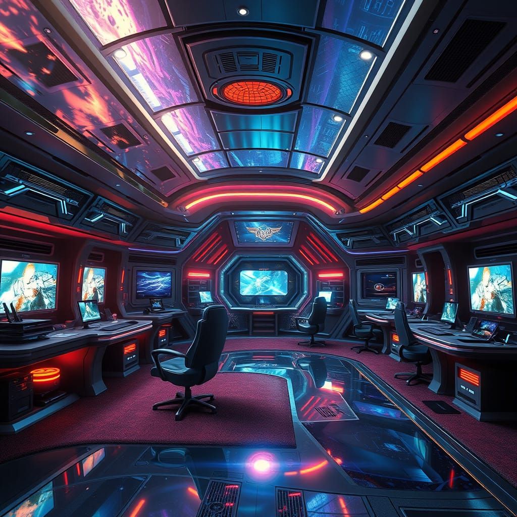 Futuristic Gaming Room Inspired by Starship Enterprise
