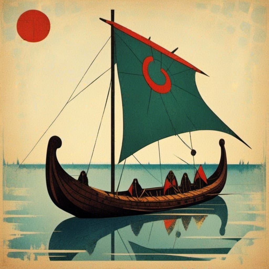 Viking Longboat Digital Rendering