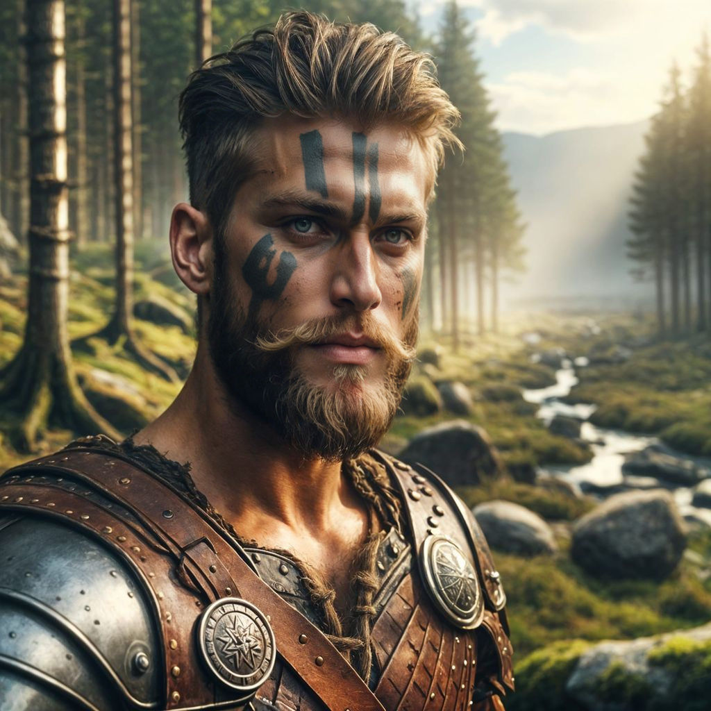 Epic Viking Warrior in Scenic Forest