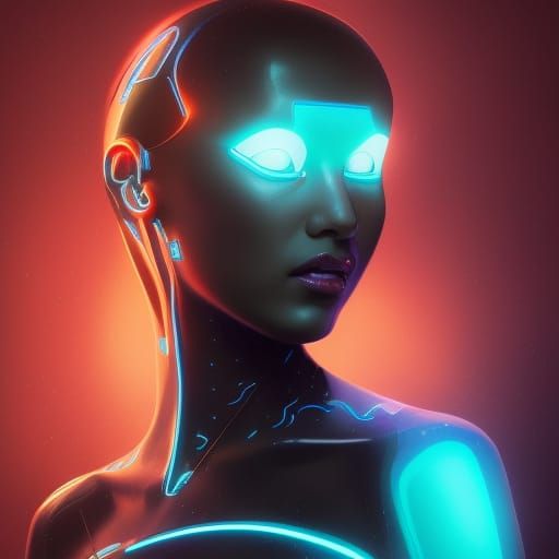 Tron-Style Portrait in 8K Resolution