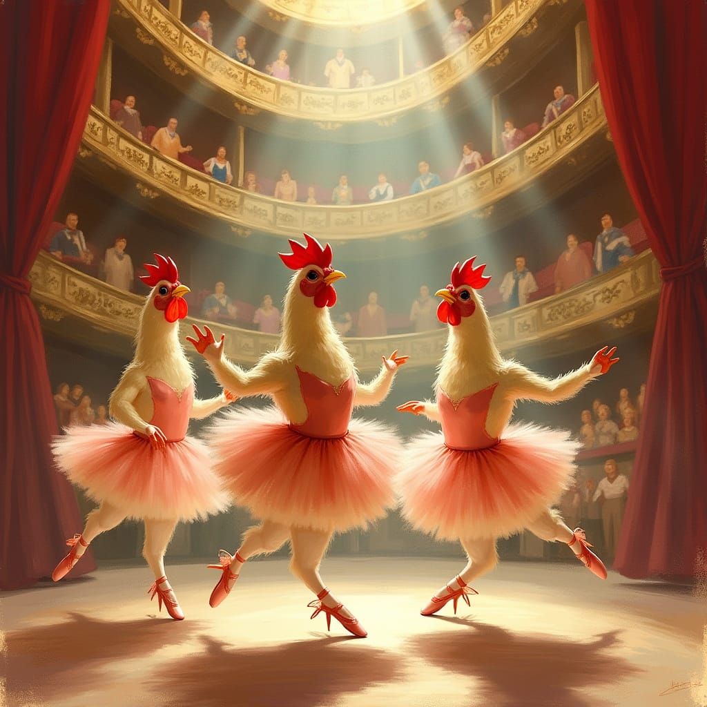 Chickens Perform Ballet in Impressionistic Style