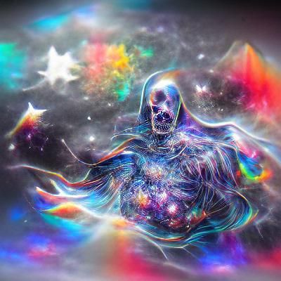 Cosmic Spirit Dreamscape in Holographic Illustration