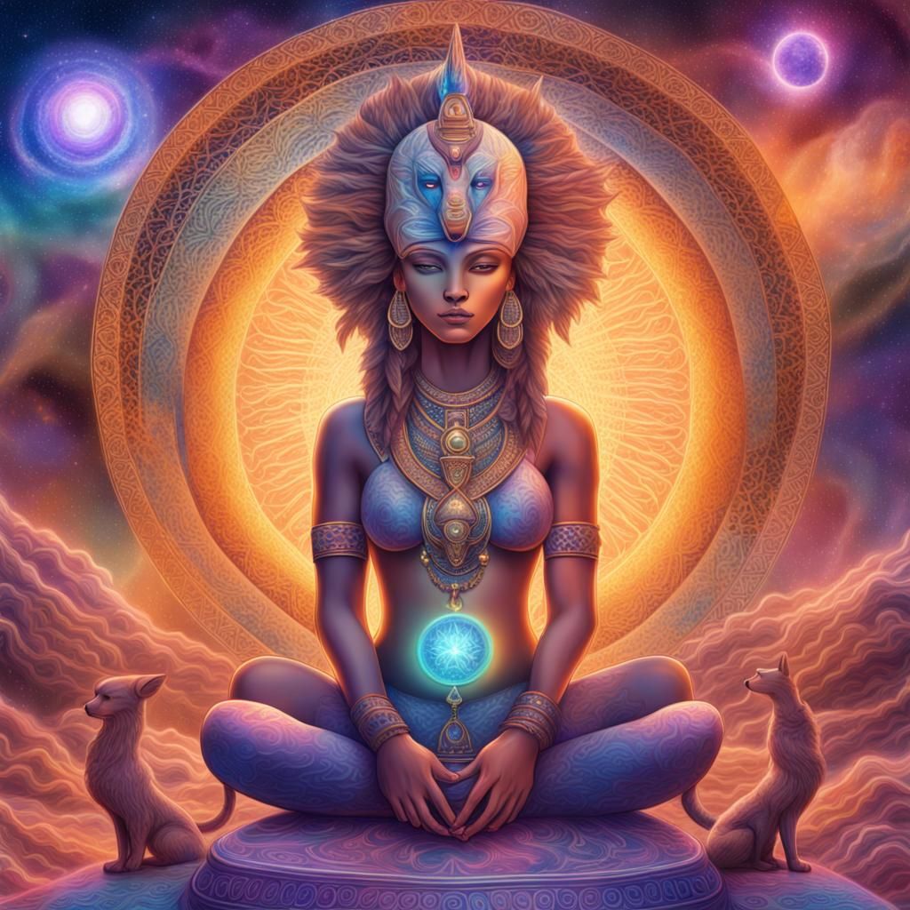 Ishtar, Bast, Sekhmet, Sophia: Cosmic Holographic Illustrati...