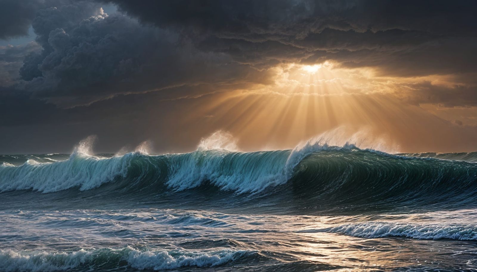 Majestic Ocean Storm in Hyperrealism