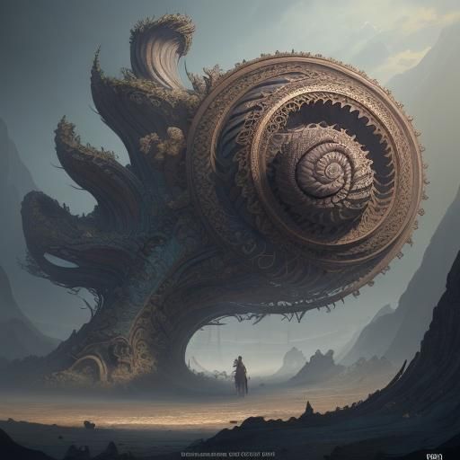 Fibonacci Sequence Shoe in Detailed Matte Painting