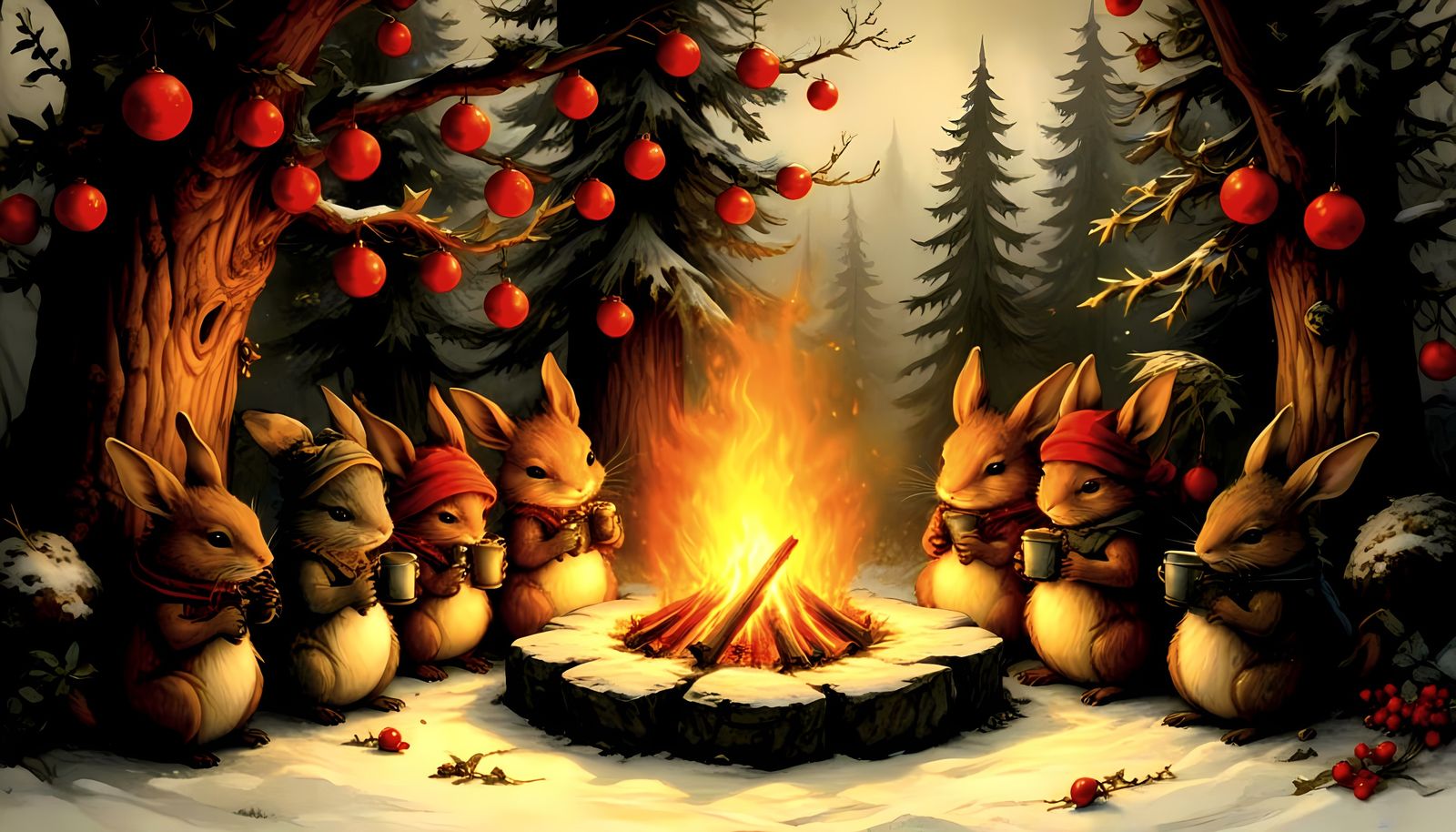 Whimsical Winter Woodland Gathering in Charcoal