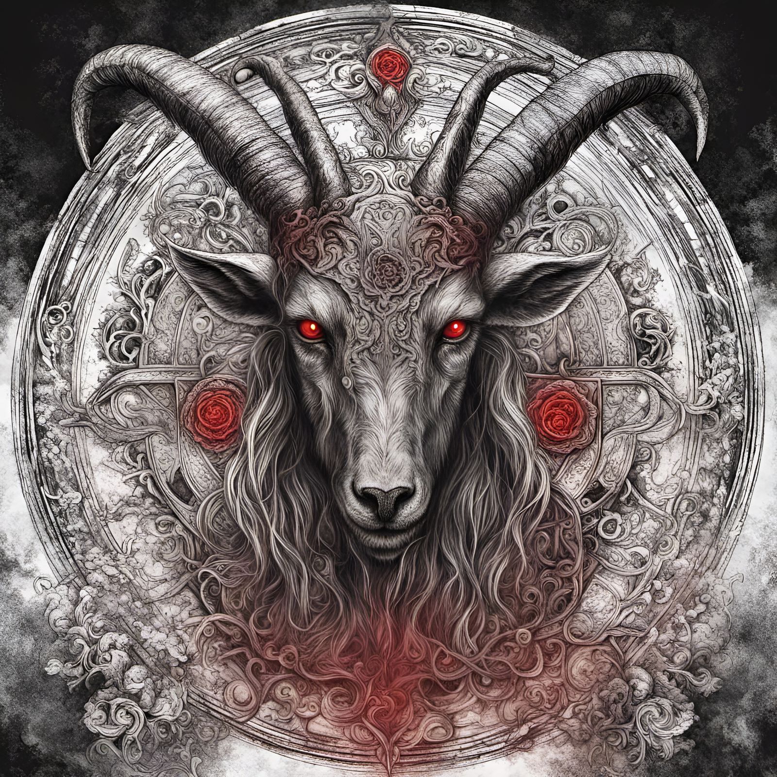 Satanic Zombie Goat Ritual in Black Metal Style