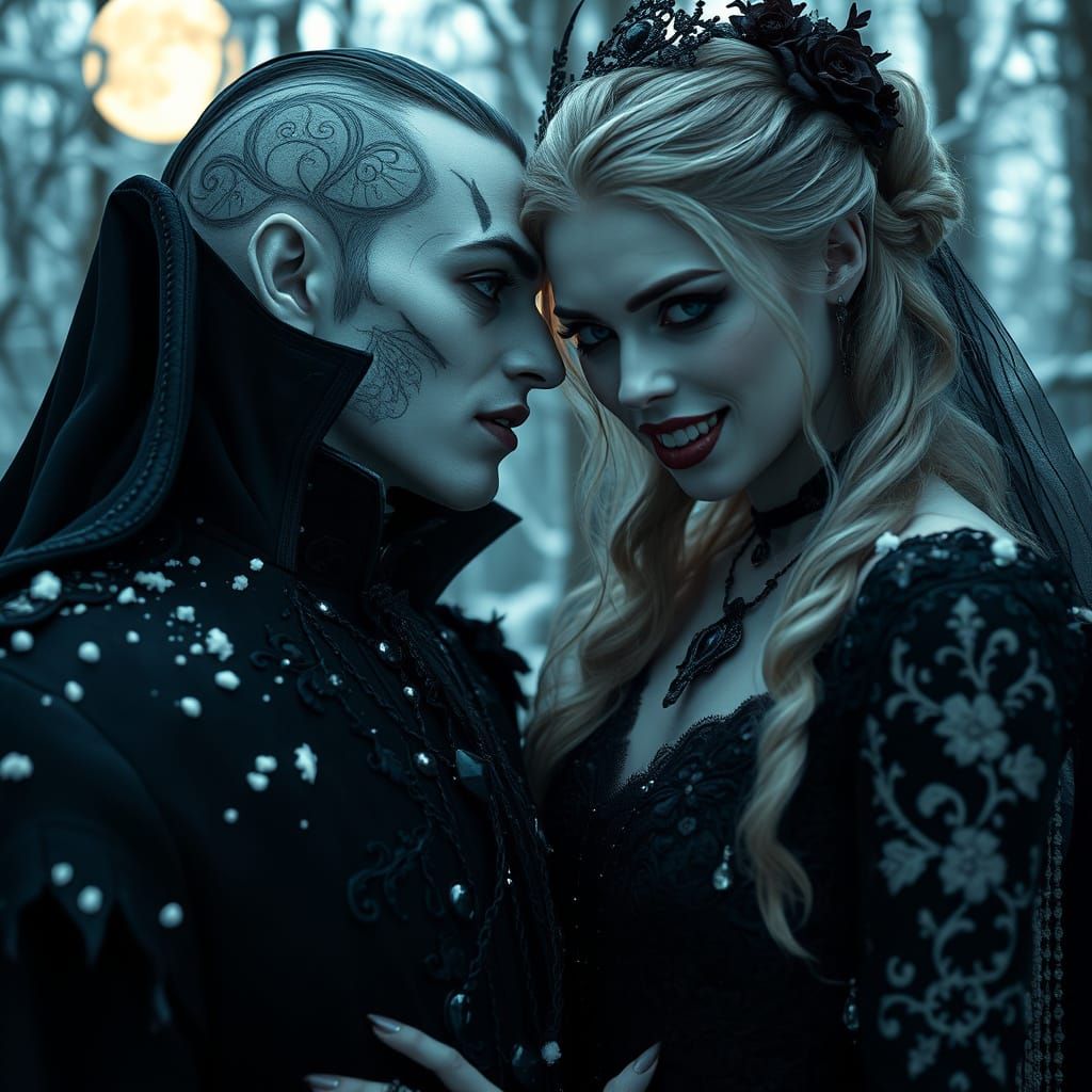 Celestial Vampire Wedding in Gothic Mystical Style