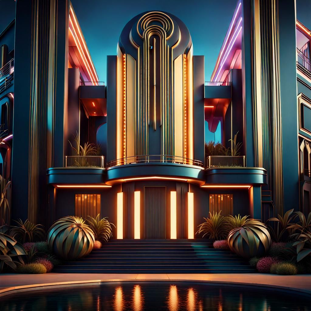Neo Art Deco Home Architecture in Unreal Engine