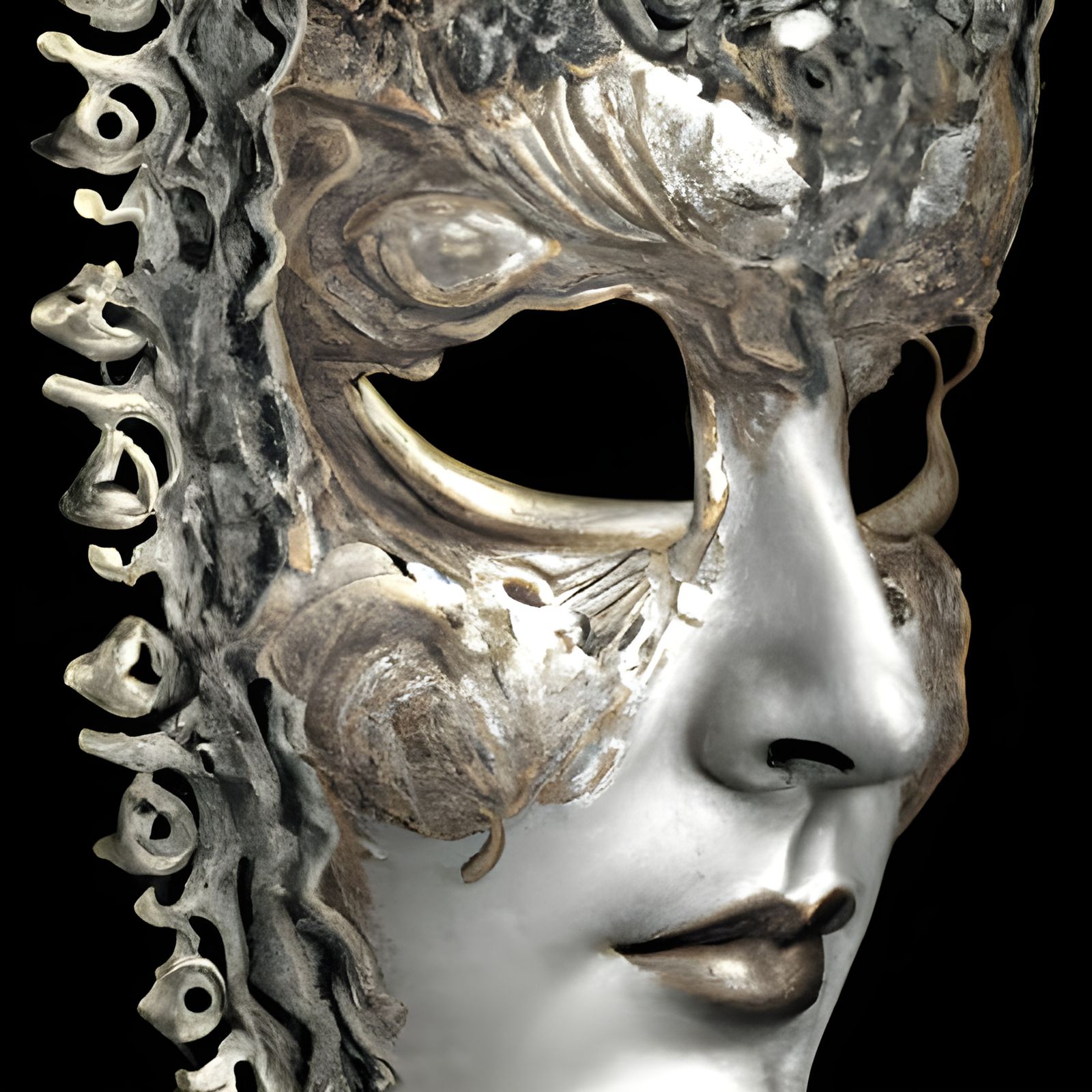 Venetian Mask Portrait in Academic Art Style